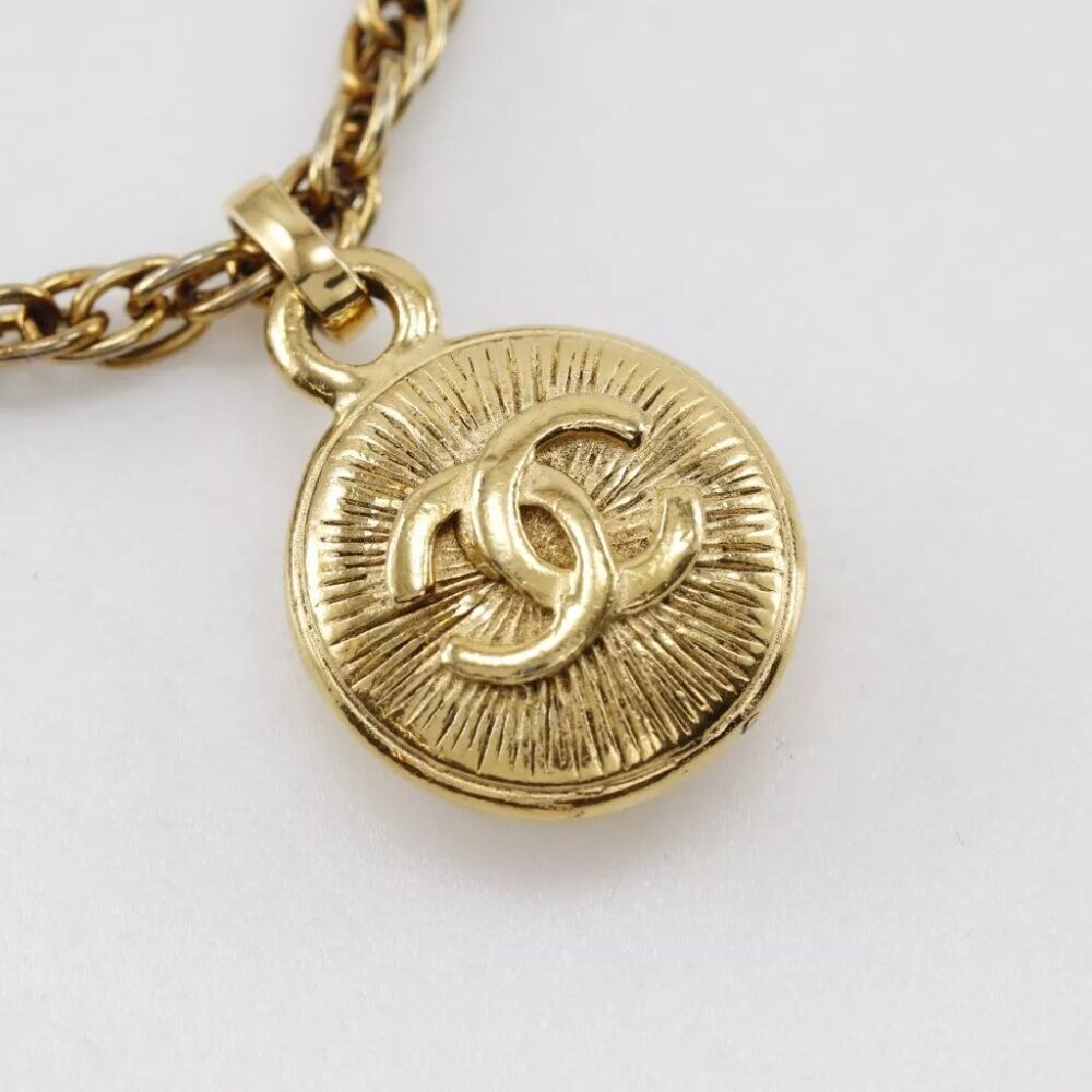 CHANEL COCO Mark Necklace vintage Plated Gold 36.4g Women - Picture 3 of 8